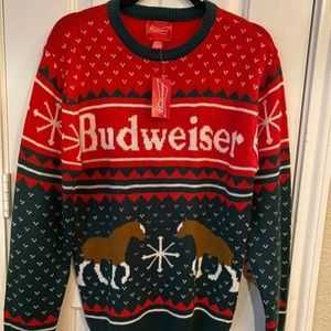 NWT Budweiser Clydesdale Christmas Sweater S